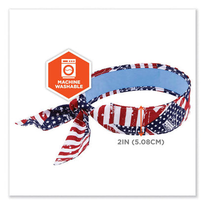 Chill-its 6700ct Cooling Bandana Pva Tie Headband, One Size Fits Most, Stars And Stripes, Ships In 1-3 Business Days