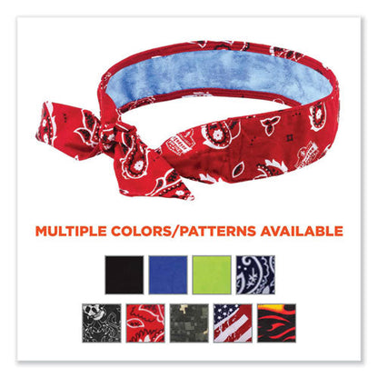 Chill-its 6700ct Cooling Bandana Pva Tie Headband, One Size Fits Most, Red Western, Ships In 1-3 Business Days