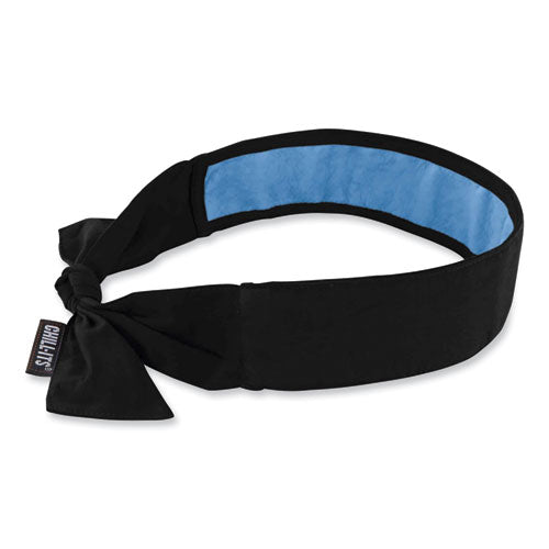 Chill-its 6700ct Cooling Bandana Pva Tie Headband, One Size Fits Most, Black, Ships In 1-3 Business Days
