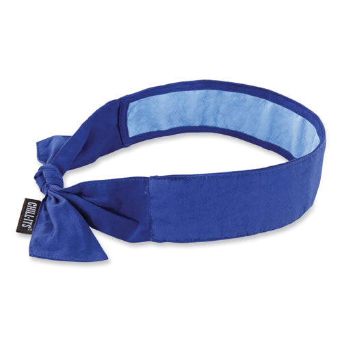 Chill-its 6700ct Cooling Bandana Pva Tie Headband, One Size Fits Most, Solid Blue, Ships In 1-3 Business Days