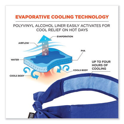 Chill-its 6700ct Cooling Bandana Pva Tie Headband, One Size Fits Most, Solid Blue, Ships In 1-3 Business Days