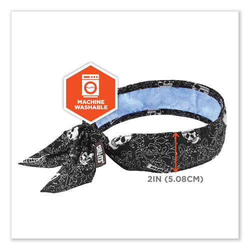 Chill-its 6700ct Cooling Bandana Pva Tie Headband, One Size Fits Most, Skulls, Ships In 1-3 Business Days