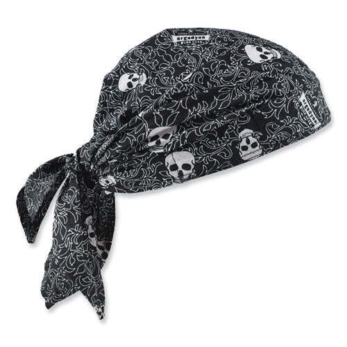 Chill-its 6710ct Cooling Pva Tie Bandana Triangle Hat, One Size Fits Most, Skulls, Ships In 1-3 Business Days