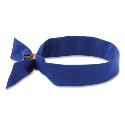 Chill-its 6700fr Fire Resistant Cooling Tie Bandana Headband, One Size Fits Most, Blue, Ships In 1-3 Business Days