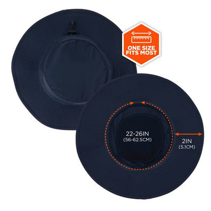 Chill-its 8939 Cooling Bucket Hat, Polyester/spandex, One Size Fits Most, Navy, Ships In 1-3 Business Days