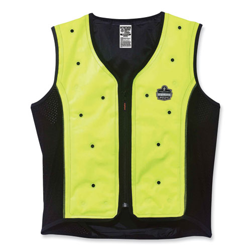 Chill-its 6685 Premium Dry Evaporative Cooling Vest With Zipper, Nylon, 2x-large, Lime, Ships In 1-3 Business Days