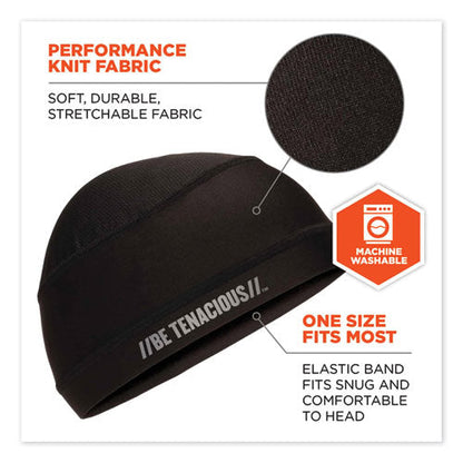 Chill-its 6632 Performance Knit Cooling Skull Cap, Polyester/spandex, One Size Fits Most, Black, Ships In 1-3 Business Days