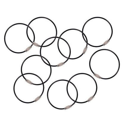 Arsenal 5719 Wire Cable Key Ring, 1.88" Dia, Iron, Black, 10/pack, Ships In 1-3 Business Days