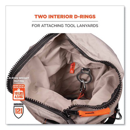 Arsenal 5973 Hoist Bucket Tool Bag With D-rings And Zipper Top, 12.5 X 12.5 X 17, Gray, Ships In 1-3 Business Days