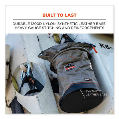 Arsenal 5974 Hoist Bucket Tool Bag W/ Swiveling Carabiner And Zipper Top, 12.5 X 12.5 X 17, Gray, Ships In 1-3 Business Days