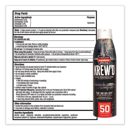 Krewd 6353 Spf 50 Sunscreen Spray, 5.5 Oz Can, Ships In 1-3 Business Days