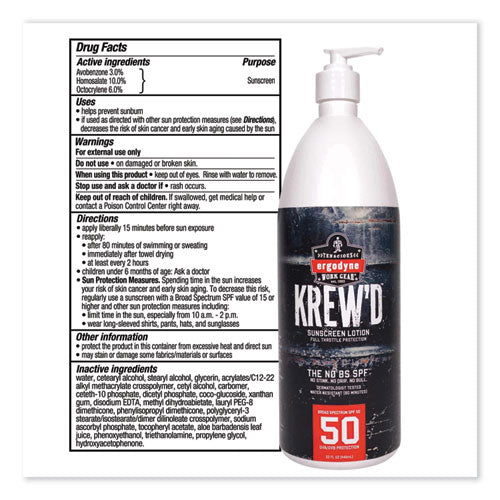 Krewd 6355 Spf 50 Sunscreen Lotion, 32 Oz Pump Bottle, Ships In 1-3 Business Days