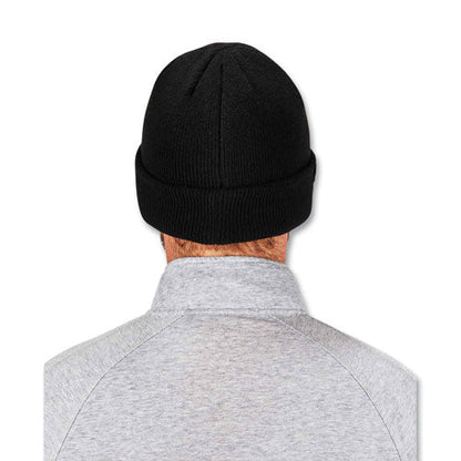 N-ferno 6811z Rib Knit Hat With Zipper For Bump Cap Insert, One Size Fits Most, Black, Ships In 1-3 Business Days