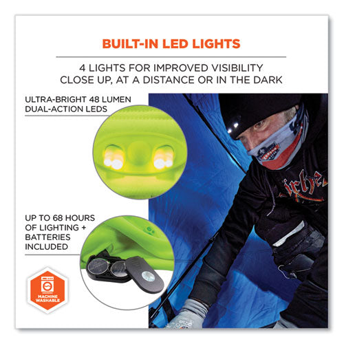 N-ferno 6804 Skull Cap Winter Hat With Led Lights, One Size Fits Mosts, Lime, Ships In 1-3 Business Days