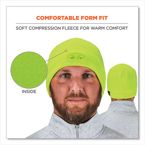 N-ferno 6804 Skull Cap Winter Hat With Led Lights, One Size Fits Mosts, Lime, Ships In 1-3 Business Days