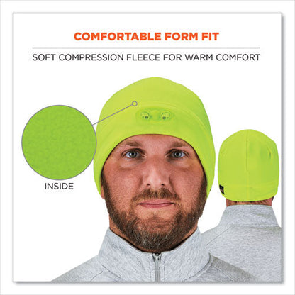 N-ferno 6804 Skull Cap Winter Hat With Led Lights, One Size Fits Mosts, Lime, Ships In 1-3 Business Days