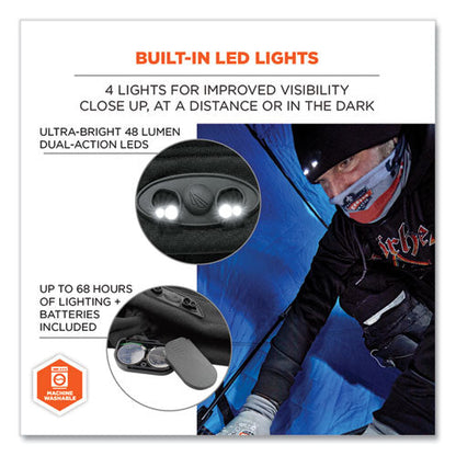 N-ferno 6804 Skull Cap Winter Hat With Led Lights, One Size Fits Mosts, Black, Ships In 1-3 Business Days