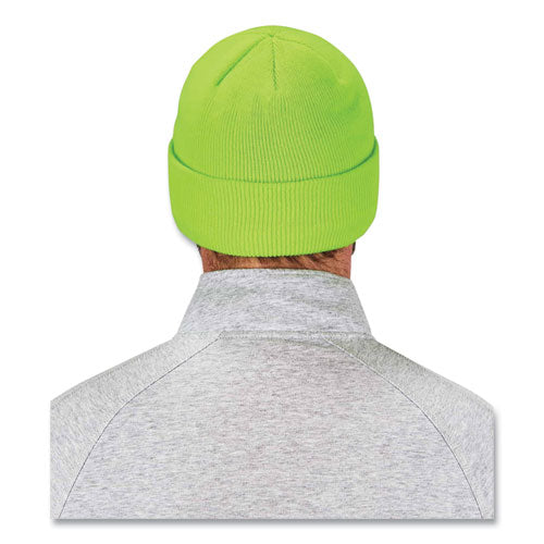 N-ferno 6806 Cuffed Rib Knit Winter Hat, One Size Fits Most, Lime, Ships In 1-3 Business Days