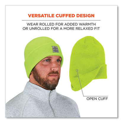 N-ferno 6806 Cuffed Rib Knit Winter Hat, One Size Fits Most, Lime, Ships In 1-3 Business Days