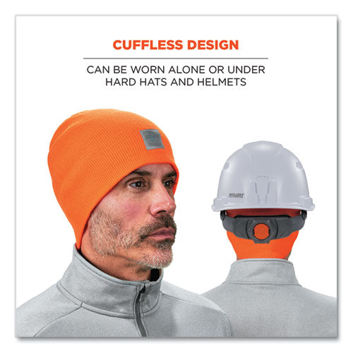 N-ferno 6812 Rib Knit Beanie, One Size Fits Most, Orange, Ships In 1-3 Business Days