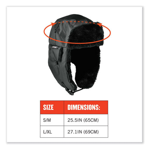 N-ferno 6802z Zippered Trapper Hat, Small/medium, Black, Ships In 1-3 Business Days