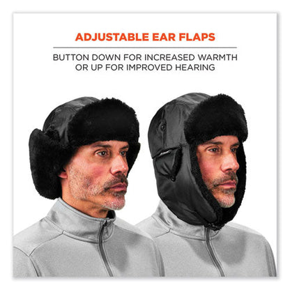 N-ferno 6802z Zippered Trapper Hat, Small/medium, Black, Ships In 1-3 Business Days