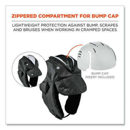 N-ferno 6802zi Zipper Trapper Hat + Universal Bump Cap, L/xl, Black, Ships In 1-3 Business Days