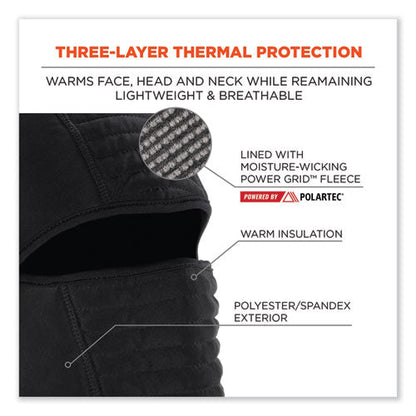 N-ferno 6955 Insulated 3-layer Balaclava Face Mask, Polartec Fr Pwr Grid Fleece/poly-spandex,black,ships In 1-3 Business Days