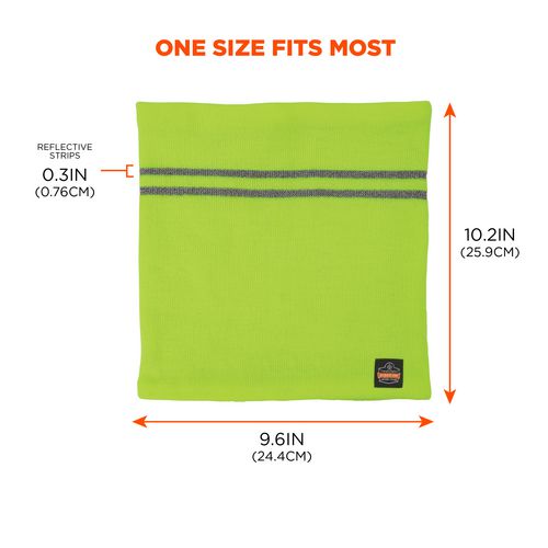 N-ferno 6961 Reflective Winter Neck Gaiter, One Size Fits Most, Lime, Ships In 1-3 Business Days