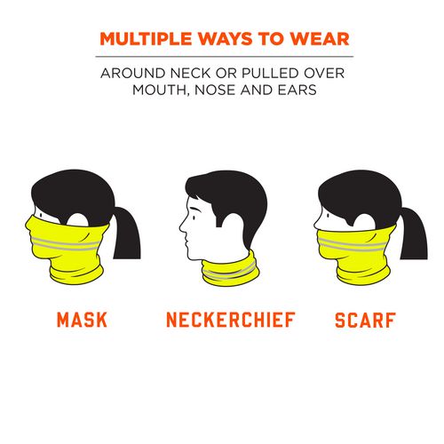 N-ferno 6961 Reflective Winter Neck Gaiter, One Size Fits Most, Lime, Ships In 1-3 Business Days