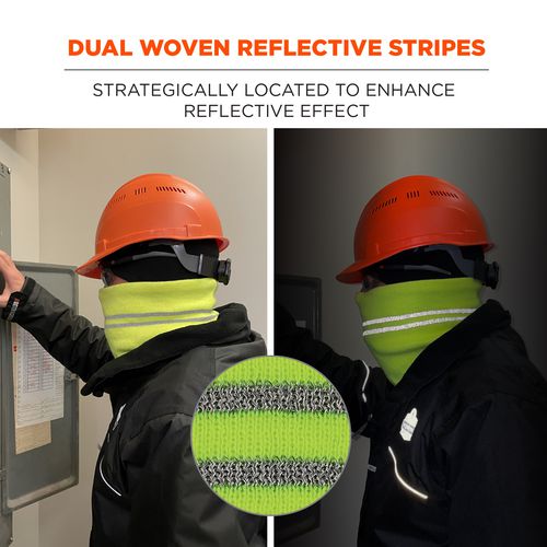 N-ferno 6961 Reflective Winter Neck Gaiter, One Size Fits Most, Lime, Ships In 1-3 Business Days