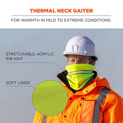 N-ferno 6961 Reflective Winter Neck Gaiter, One Size Fits Most, Lime, Ships In 1-3 Business Days