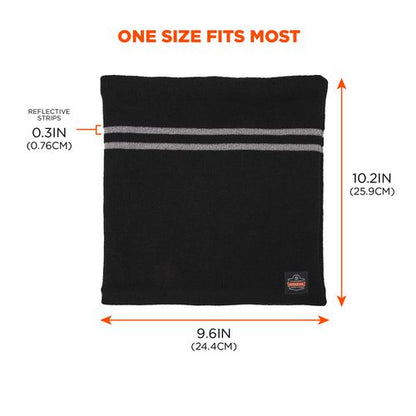 N-ferno 6961 Reflective Winter Neck Gaiter, One Size Fits Most, Black, Ships In 1-3 Business Days