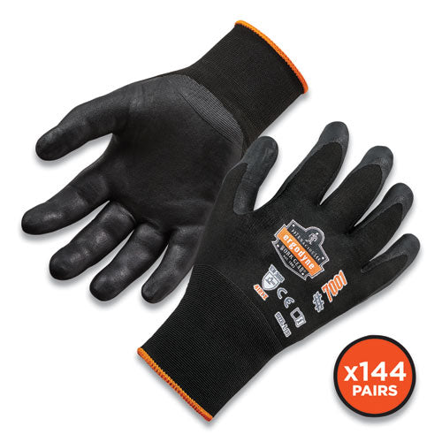Proflex 7001-case Nitrile Coated Gloves, Black, Medium, 144 Pairs/carton, Ships In 1-3 Business Days