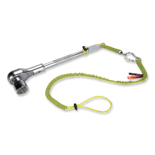 Squids 3100 Lanyard W/aluminum Carabiner + Cinch-loop, 10 Lb Max Work Capacity, 35" To 45", Lime, Ships In 1-3 Business Days
