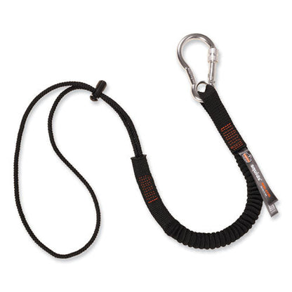 Squids 3105 Tool Lanyard W/aluminum Carabiner+cinch-loop, 15 Lb Max Work Cap, 32" To 48", Black, Ships In 1-3 Business Days