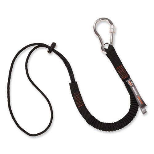 Squids 3105 Tool Lanyard W/aluminum Carabiner+cinch-loop, 15 Lb Max Work Cap, 32" To 48", Black, Ships In 1-3 Business Days