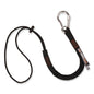 Squids 3105 Tool Lanyard W/aluminum Carabiner+cinch-loop, 15 Lb Max Work Cap, 32" To 48", Black, Ships In 1-3 Business Days