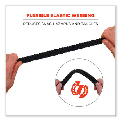 Squids 3105 Tool Lanyard W/aluminum Carabiner+cinch-loop, 15 Lb Max Work Cap, 32" To 48", Black, Ships In 1-3 Business Days