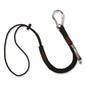 Squids 3105 Tool Lanyard W/aluminum Carabiner+cinch-loop, 15lb Max Work Cap,32" To 48",black,10/pk,ships In 1-3 Business Days