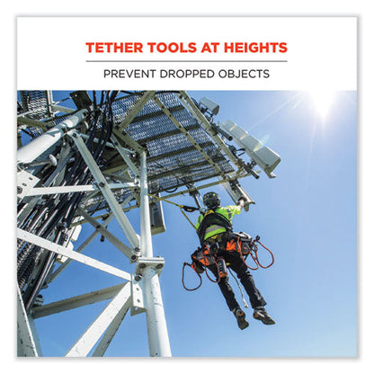 Squids 3105 Tool Lanyard W/aluminum Carabiner+cinch-loop, 15lb Max Work Cap,32" To 48",black,10/pk,ships In 1-3 Business Days