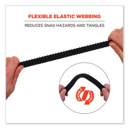 Squids 3105 Tool Lanyard W/aluminum Carabiner+cinch-loop, 15lb Max Work Cap,32" To 48",black,10/pk,ships In 1-3 Business Days