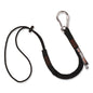 Squids 3105 Tool Lanyard W/aluminum Carabiner+cinch-loop, 15lb Max Work Cap, 32" To 48", Bk,100/pk,ships In 1-3 Business Days