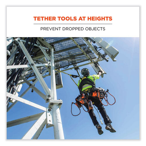 Squids 3100 Lanyard W/aluminum Carabiner + Cinch-loop, 10 Lb Max Work Capacity, 42" To 54", Black, Ships In 1-3 Business Days