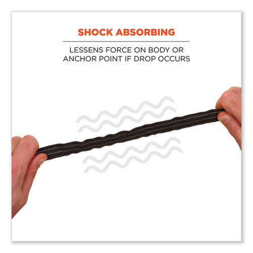 Squids 3100 Lanyard W/aluminum Carabiner + Cinch-loop, 10 Lb Max Work Capacity, 42" To 54", Black, Ships In 1-3 Business Days