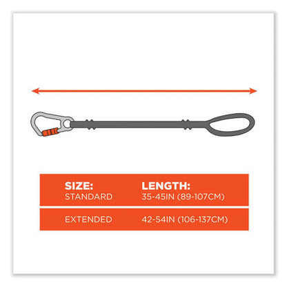 Squids 3100 Lanyard W/aluminum Carabiner + Cinch-loop, 10 Lb Max Work Capacity, 42" To 54", Lime, Ships In 1-3 Business Days