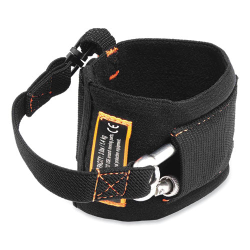 Squids 3114 Pull-on Wrist Lanyard W/stainless Steel Carabiner, 3lb Max Work Capacity, 7.5", Black, Ships In 1-3 Business Days