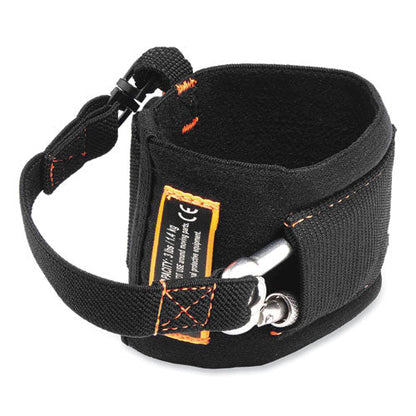 Squids 3114 Pull-on Wrist Lanyard W/stainless Steel Carabiner, 3lb Max Work Capacity, 7.5", Black, Ships In 1-3 Business Days