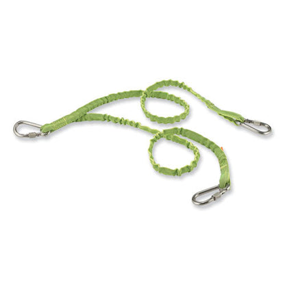Squids 3311 Twin-leg Tool Lanyard With Three Carabiners, 15lb Max Work Capacity, 35" To 42", Lime, Ships In 1-3 Business Days