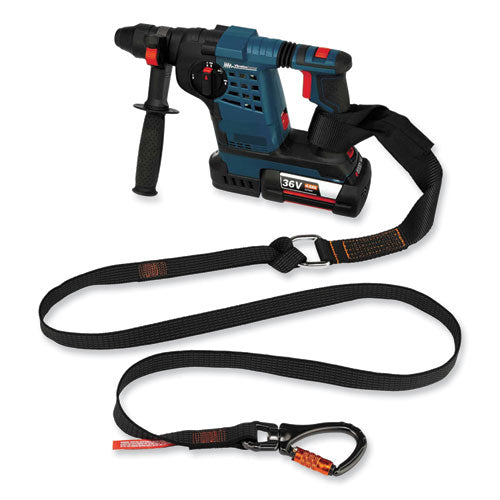 Squids 3129 Tool Lanyard W/double-locking Swivel Carabiner+loop, 40 Lb Max Work Cap, 76", Black, Ships In 1-3 Business Days